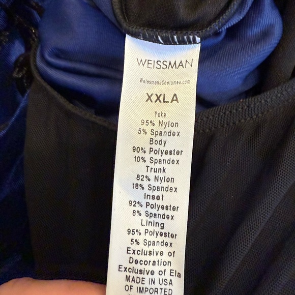 Weissman Glitter Flocked Velvet Peplum Biketard Dance Costume NEW Size XXL Adult - Picture 6 of 8